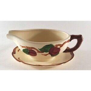 Franciscan Apply Gravy Boat Bowl W Attached Underplate California 1960s